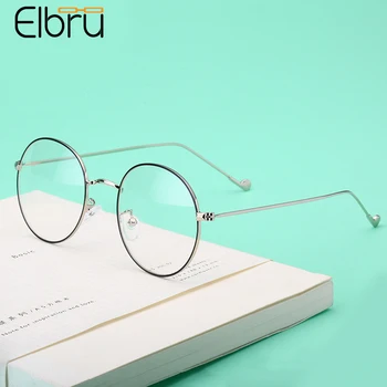 Elbru Vintage Yuvarlak okuma gözlüğü Metal Çerçeve Presbiyopik Gözlük Hipermetrop Gözlük Taşınabilir Hediye Yaşlı Erkekler Kadınlar İçin