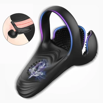 Elektrikli Kilit Halkası Vibratör Erkekler için Silikon Horoz Halkaları Erkek prostat masaj aleti Testis Eğitmeni Skrotum Stimülatörü Seks Oyuncakları
