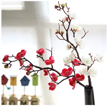 Erik Kiraz çiçekleri Yapay İpek çiçekler flores Sakura ağacı dalları Ev masa oturma odası Dekor DIY Düğün Dekorasyon