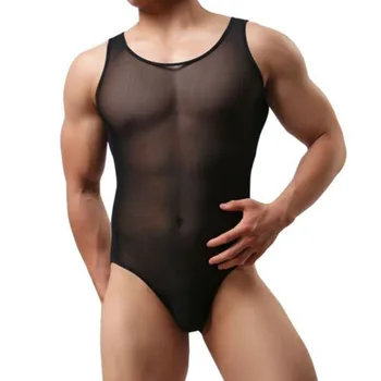 Erkek Derin V Düşük Kesim Bodysuit Iç Çamaşırı Gömlek Tutkulu Kostüm Seksi Üst Adam Şeffaf Fetiş Leotard güreş atleti Bodysuit A3