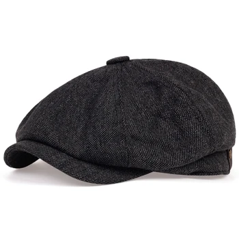 Erkekler Newsboy Şapka Peaky Sonbahar Vintage Balıksırtı Sekizgen Kap Kadın Rahat Şerit Bereliler Gatsby Düz Şapka