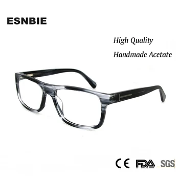ESNBIE Asetat Dikdörtgen Nerd Gözlük Gözlük Çerçeve Erkekler için Şeffaf Gözlük Kadınlar Yüksek Kaliteli Erkek Gözlük Çerçeveleri Adam
