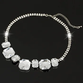 Fabrika fiyat Moda köpüklü rhinestone damla çay büyük mücevher kolye uzun elbise büyük kristal kolye kolye #N045