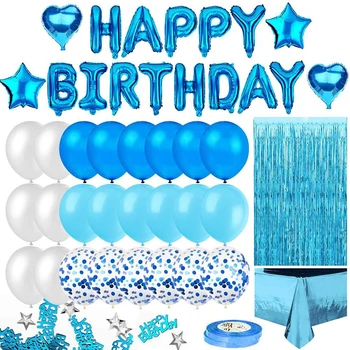Fanhaus Bleuballoon Doğum Günü dekorasyon Parti malzemeleri Dekorasyon aksesuarları Mutlu doğum günü balon seti Parti dekorasyon