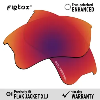 Firtox Anti-Deniz Suyu Polarize Lensler için Yedek-Oakley Flak Ceket XLJ Güneş Gözlüğü (Lens) - Mor Kırmızı Ayna
