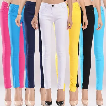 FSDKFAA Kadın Şeker Renk Yığılmış Pantolon Artı Boyutu 2022 Kore Elastik Yaz kalem pantolon Sıska Pantolon Siyah Beyaz Pembe