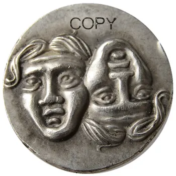 G (24) ANTİK YUNAN GÜMÜŞ DİOBOL İSTROS SİKKE ARALAR KARTAL 400-350 BC Gümüş Kaplama Kopya Para