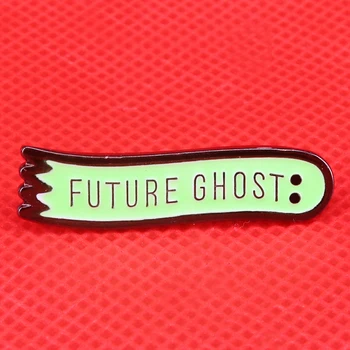 Gelecek hayalet emaye pin korku sanat broş afiş rozeti Cadılar Bayramı takı hediye gömlek sırt çantası aksesuarı