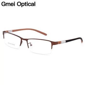 Gmei Optik Erkekler Titanyum Alaşımlı Gözlük Çerçevesi Erkekler için Gözlük Esnek Tapınaklar Bacaklar IP Galvanik Alaşım Gözlük Y2442