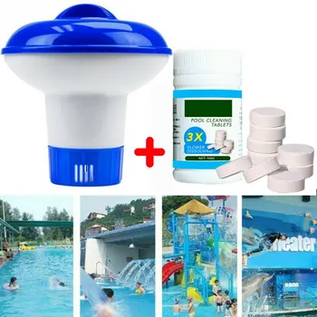 Havuz Temizleme Yüzen 100g Arıtma Tabletleri Yüzme Havuzu Klor Dağıtıcı Kiti SEC88