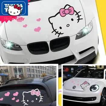 Hello Kitty Sevimli Karikatür Kapak Araba Sticker Kişilik Çekme Çiçek golf sopası kılıfı Vücut Dekorasyon