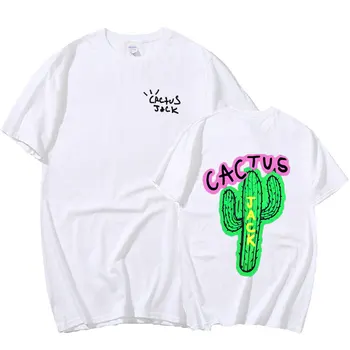 Hip Hop Erkek Kadın Baskı Çift Severler Harajuku T-Shirt KAKTÜS t shirtTravis kaktüs jack lüks Erkekler Pamuk T Gömlek