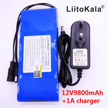 HK LiitoKala 12 V 9800 mAh 18650 DC 12 V 12.6 V Süper Şarj Edilebilir Paketi AB/ABD fiş adaptörü için güvenlik kamerası video Pil Taşınabilir
