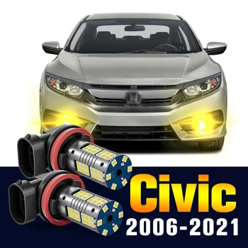 honda Civic İçin 2 adet LED Sis Ampul Lamba 8 9 10 2006-2021 2010 2011 2012 2013 2014 2015 2016 2017 2018 2019 2020 Aksesuarlar