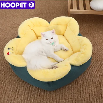 HOOPET Çiçek kedi matı Kalın Rahat Yatak Kedi Yavrusu Şezlong Sıcak kedi matı Ultra Yumuşak Peluş Köpek Sepeti Kedi Uyku Pedi Pet Malzemeleri