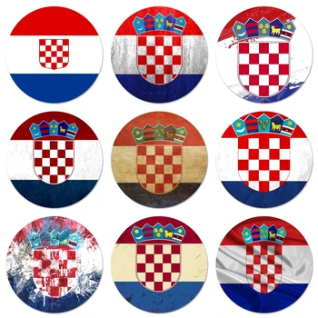 Hırvatistan Bayrağı Broş Pin Cosplay Rozeti giysi aksesuarları Sırt Çantası Dekorasyon Hediye 58mm