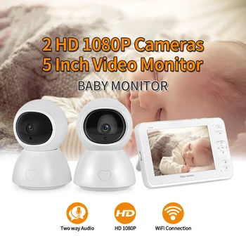 INQMEGA 5 inç Video bebek izleme monitörü Ekleyin 2 Kameralar Gece Görüş Yüksek Çözünürlüklü Bebek Dadı Güvenlik Kamera Sıcaklık