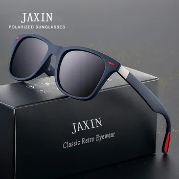 JAXIN Klasik Polarize Kare Güneş Gözlüğü Erkekler Retro Vahşi Siyah güneş gözlüğü Bayan Marka Tasarım Seyahat Sürüş Gözlük UV400 okulary