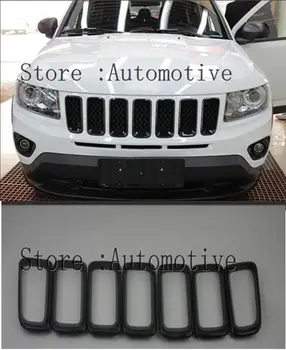 Jeep Pusula 2011 için 2012 2013 2014 2015 2016 Ön İzgara Tamponlar Koruyucular Kapak Trim Araba Ön ızgara kapağı şekillendirici