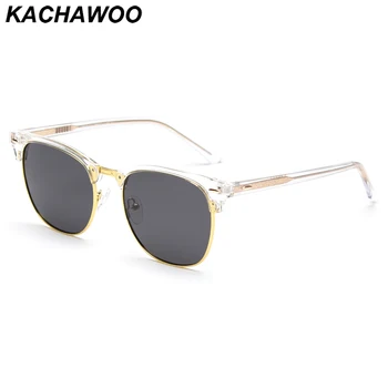 Kachawoo polarize güneş gözlüğü yarım çerçeve TR90 retro güneş gözlüğü kadın asetat kare Yaz tarzı dekorasyon sıcak satış siyah