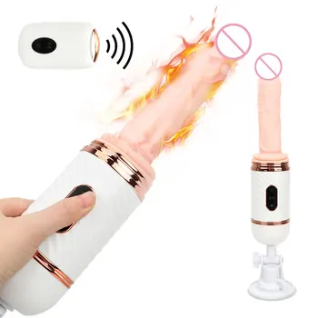 Kadın mastürbasyon makinesi otomatik streç ısıtmalı büyük Dildos kadınlar için Anal Plug vajinal vibratörler akülü seks oyuncakları yetişkinler İçin