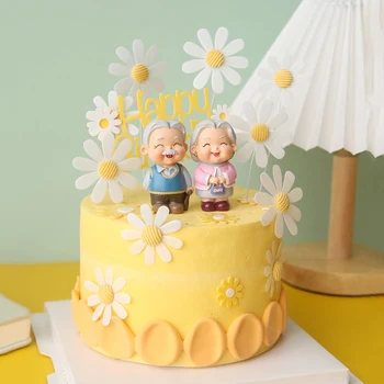 Kek Topper Büyükbaba Büyükanne Uzun Ömürlü Aile Doğum Günü Pastası Süslemeleri Aşk Hediyeler