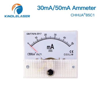 KINDLELASER 30mA 50mA Ampermetre CHHUA 85C1 DC 0-30mA 0-50mA Analog Amp panel metre Akım CO2 Lazer Oyma Kesme Makinesi