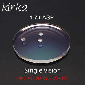 Kirka 1.74 Endeksi Reçete Lensler cyl2.25-4. 0 D Tek Vizyon yüksek Miyopi Okuma Lens İnce Lensler Optik Lensler