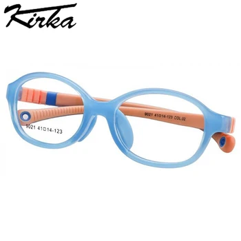 Kirka Şeker Renk Gözlük Çerçeve Çocuklar için Oval Şekil Çocuk Gözlük Çerçeve Miyopi okuma gözlüğü Çerçeve Şeffaf Lens ile 9021