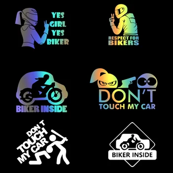 Komik Biker İçinde Araba Sticker Oto Çıkartması İçin Pencere Su Geçirmez Çıkarılabilir Dekor Araba-styling Arabalar Tutkal dekorasyon çıkartmaları PVC