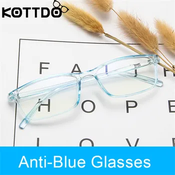 KOTTDO 2019 Moda Anti-mavi Gözlük Çerçeve Retro okuma gözlüğü Şeffaf Mavi Gözlük Ultra Hafif Bilgisayar Gözlük Gözlük