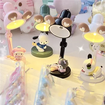 Kuromi Sanrio Benim Melody Pochacco Kawaii Karikatür Sevimli Mini Kulak Masaüstü Okuma Lambası Anime peluş oyuncaklar Kızlar için doğum günü hediyesi