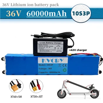KVCDY 36V li-ion pil paketi, 18650 kombinasyonu, 10S3P, 60000mAh için uygun xiaomijia serisi elektrikli scooter, dahili BMS