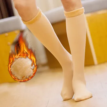 Kış Kalın Sıcak Kaşmir Çorap Sıcak Moda Çorap Bayanlar Siyah Tenli Kış sıcak tutan çoraplar Sevimli Çorap Çorap Kadın