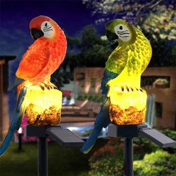 LED güneş papağan çim ışığı güneş bahçe ışıkları açık noel çift Decoratie noel ışıkları düğün süslemeleri güneş ışıkları