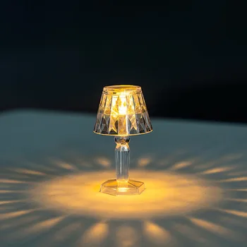 LED kristal projeksiyon gece ışıkları masa lambası romantik elmas Cafe Bar dekor çocuk çocuk kız doğum günü hediyeleri