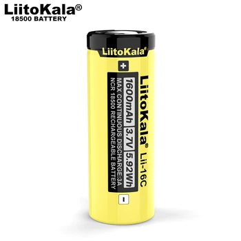 LiitoKala Lii - 16C 18500 1600mAh 3.7 V şarj edilebilir pil Recarregavel lityum iyon batarya için LED el feneri