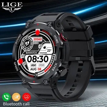 Lıge 400mAh Büyük Kapasiteli Pil 360 AMOLED İzle Erkekler İçin akıllı saat HD Ekran Bluetooth Çağrı Smartwatch Spor Spor Saati
