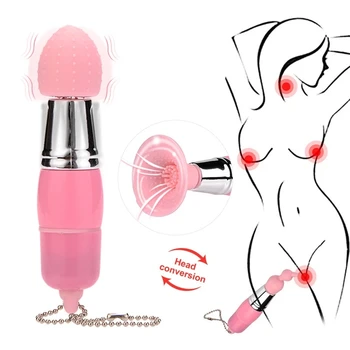 Mini Vibratör Üç adet Kafa AV Çubuk Titreşim Masaj Meme Enayi Oral Yalama Klitoris Stimülatörü Seks Oyuncakları Kadınlar İçin