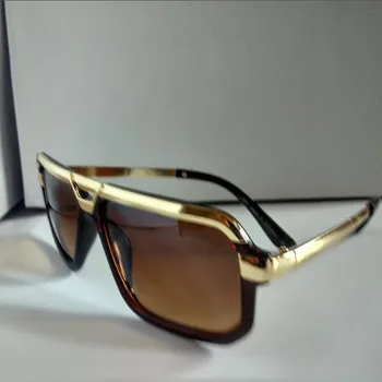 Moda güneş gözlükleri erkekler ve kadınlar için Marka gözlük lüks Metal kare güneş gözlüğü C4028