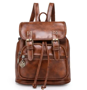 Moda kadın moda tasarımcısı marka sırt çantaları vintage pu omuzdan askili çanta retro küçük bayan schoolbag mochila sevimli çanta