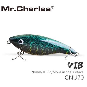 Mr. charles CNU70 balıkçılık cazibesi , 70mm/10.6 g yüksek kaliteli vıb sert yem hareket yüzey Olta takımı