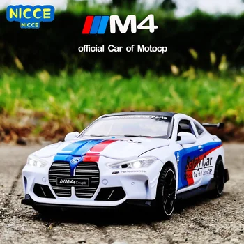 Nicce 1: 32 BMW M4 alaşım yarış araba modeli Diecast oyuncak araçlar Metal oyuncak araba modeli ses ışık koleksiyonu çocuk oyuncak F391