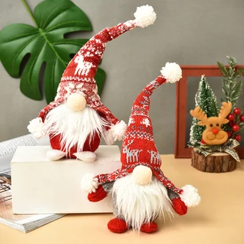 Noel Gnome Peluş Bebek Yüzü Olmayan Bebek Parti Sahne Kapşonlu Bebek Ev Noel Cüceler Dekor Ev Partisi Malzemeleri İçin YENİDEN