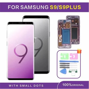 Orijinal Süper AMOLED Samsung S9 LCD S9 Artı Ekran dokunmatik ekran digitizer Galaxy S9 artı SM-G960 G965 G9650 LCD Nokta