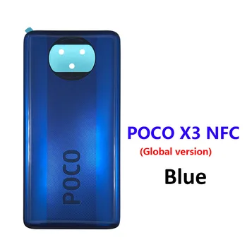 Orijinal Yeni arka Pil Kapağı Cam Xiaomi POCO X3 NFC Küresel Sürüm Arka Kapak Kılıf Pil Kapı Konut