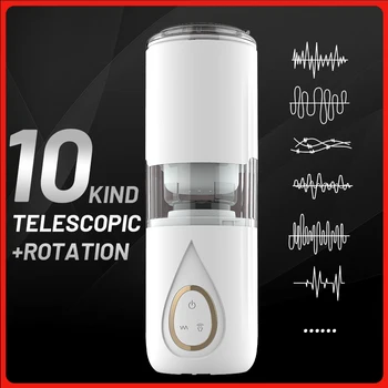 Otomatik Teleskopik Rotasyon Erkek Masturbator Kupası Ses Vajina Pussy Oral Seks Emme Makinesi Elektrikli Climax Seks Oyuncakları Erkekler için