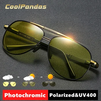 Pilot Güneş Gözlüğü Erkekler Kadınlar İçin Fotokromik Gözlük Polarize Sürüş Gözlüğü Bukalemun Parlama Önleyici Lens UV400 gafas de sol adam