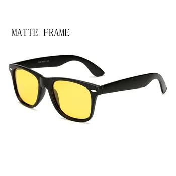 Polarize Erkek Kadın Gece görüş Güneş Gözlüğü Sürücü Sarı Lens Vintage Kare Erkek Kadın güneş gözlüğü erkekler için Yüksek kalite