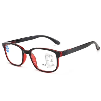 Retro Anti Mavi ışık İlerici Multifokal okuma gözlüğü Büyük Çerçeve Zoom Presbiyopi Gözlük Erkekler Kadınlar İçin + 1.0 İla + 3.5
